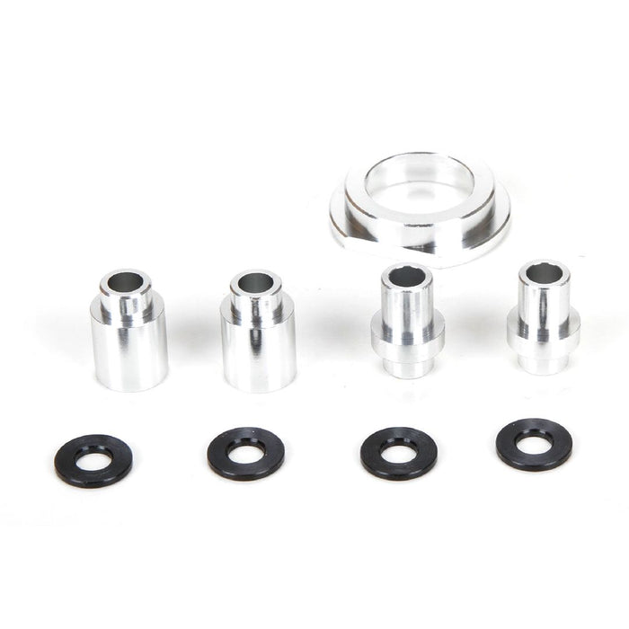 Losi Engine Mount Spacer & Clutch Mount, AL, Slvr: MTXL