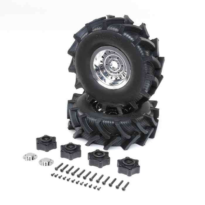 Losi D&D Paddy Tire w/Foam, on Silver Wheels (Front/Rear) (2)