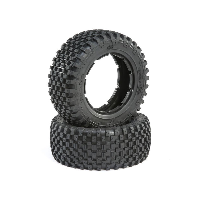 Losi 4.75 Wheel and Beadlock Tire Set, 24mm Hex, Grey (F/R)(2)