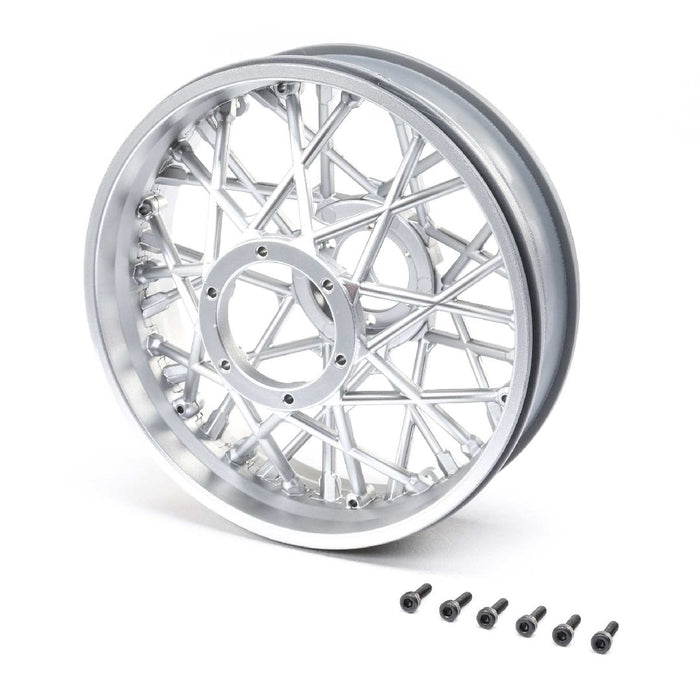 Losi Rear Wheel Set, Satin Chrome (1) PM-MX