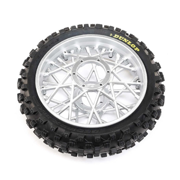 Losi Dunlop MX53 Rear Tire Mounted, Chrome: PM-MX