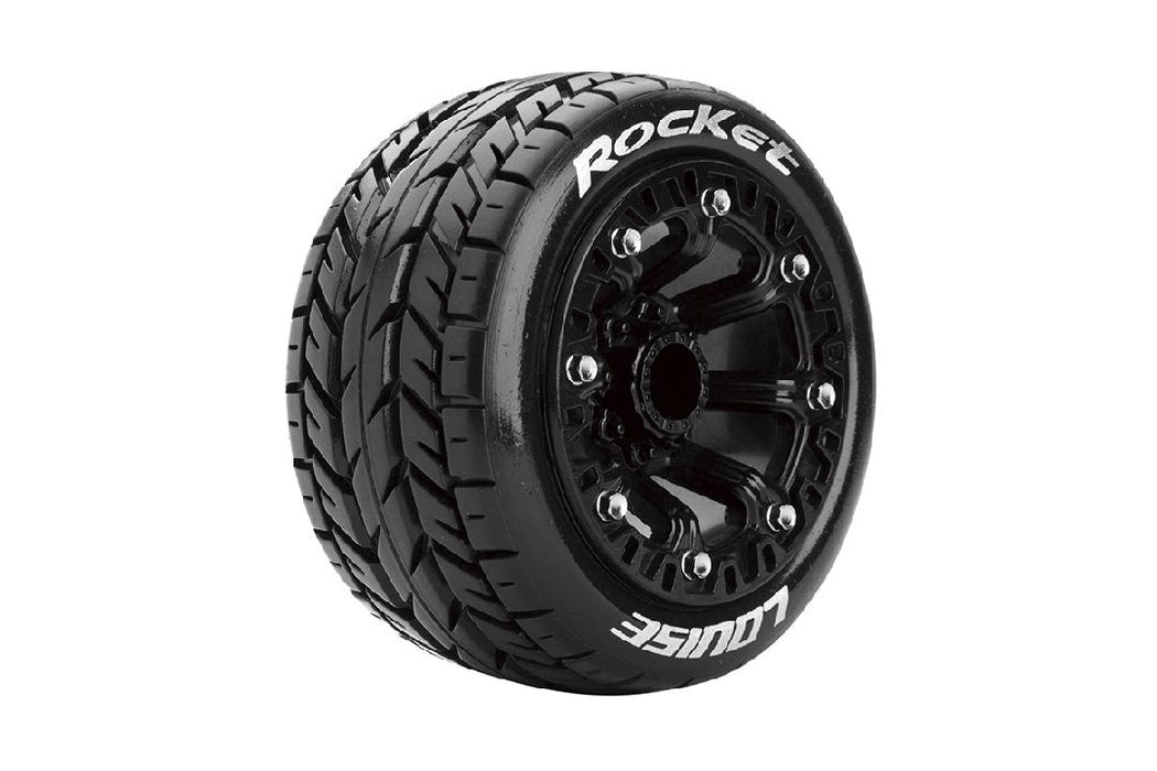 Louise R/C ST-Rocket 2.2"-12mm Hex Black Wheels (Front/Rear)(2)