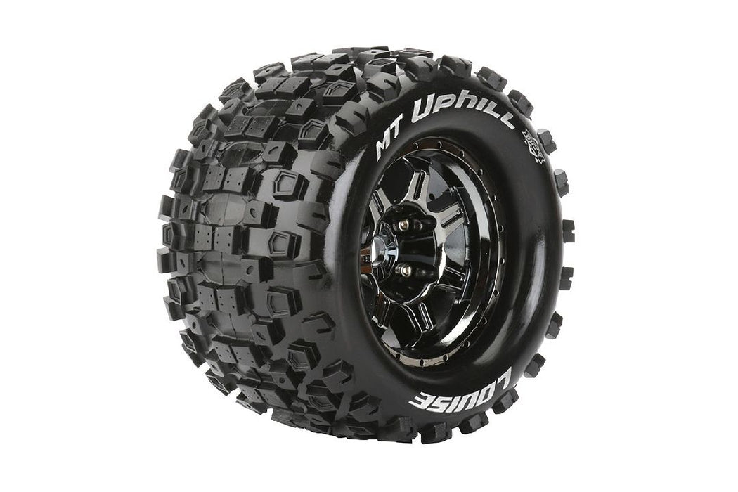 Louise R/C MT-Uphill 3.8"-1/2" Offset, Blk/Chrm Whls 6.7" OD (2)