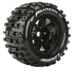 Louise R/C ST-Pioneer 3.8"-1/2" Offset, Black Wheels 6.4" OD (2)