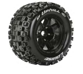 Louise R/C ST-Uphill 3.8"-1/2" Offset, Black Wheels 6.4" OD (2)