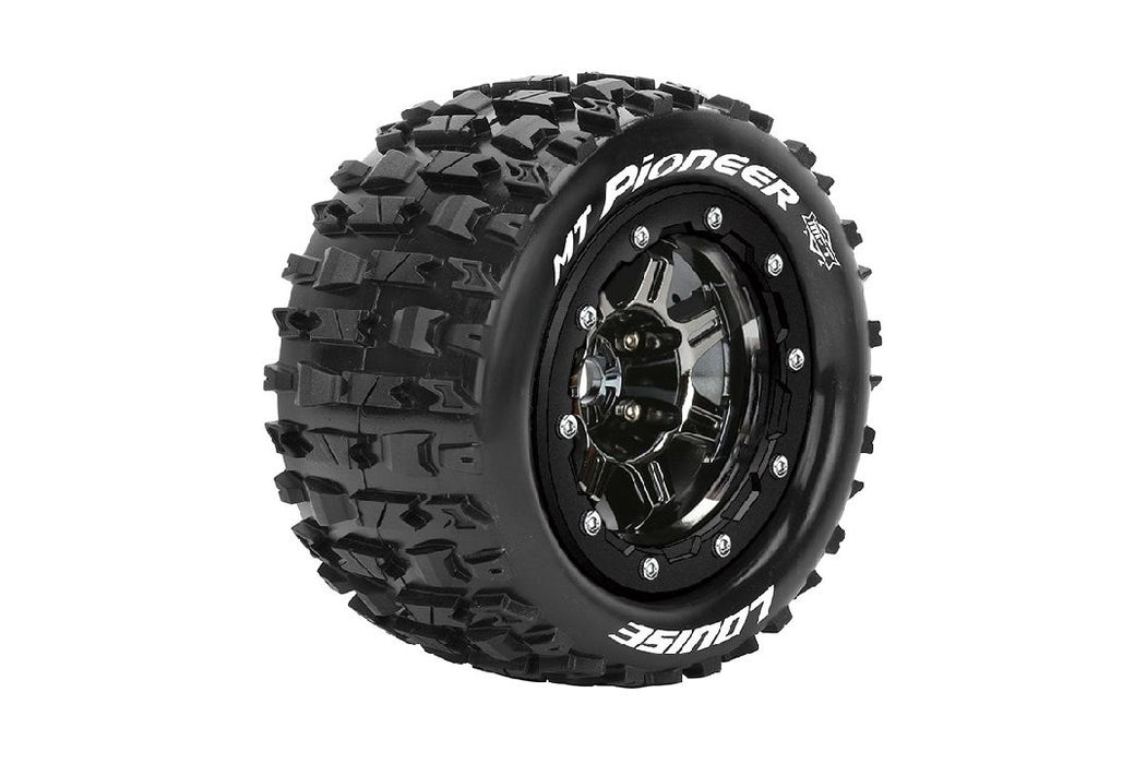 Louise R/C MT-Pioneer Black/Chrome Whls for Maxx 5.4" OD (2)