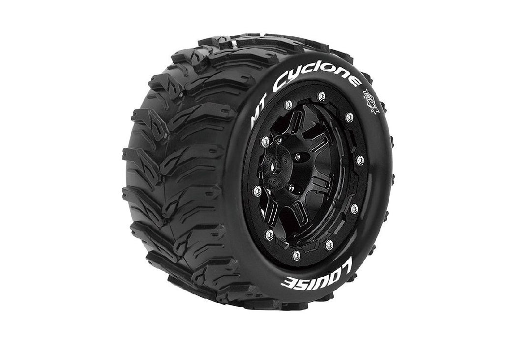 Louise R/C MT-Cyclone on Black Wheels (2) for Maxx 5.3" OD