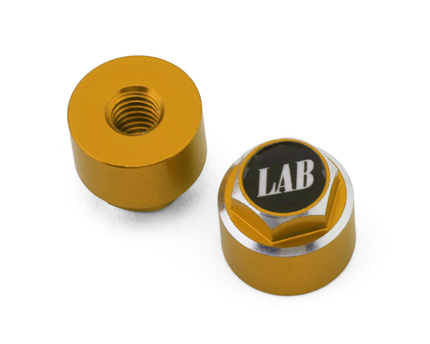 LAB Aluminum 4mm Capped Wheel Nuts (Gold/Black) (2)