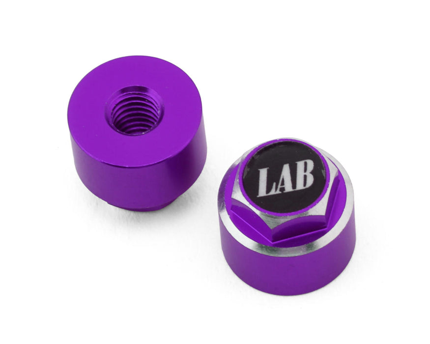 LAB Aluminum 4mm Capped Wheel Nuts (Purple/Black) (2)