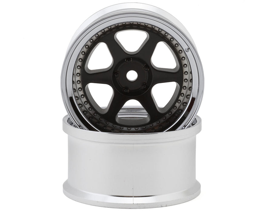 LAB Meister L1 1/10 Drift Wheels (Matte Carbon/Chrome) (2) (8mm Offset)