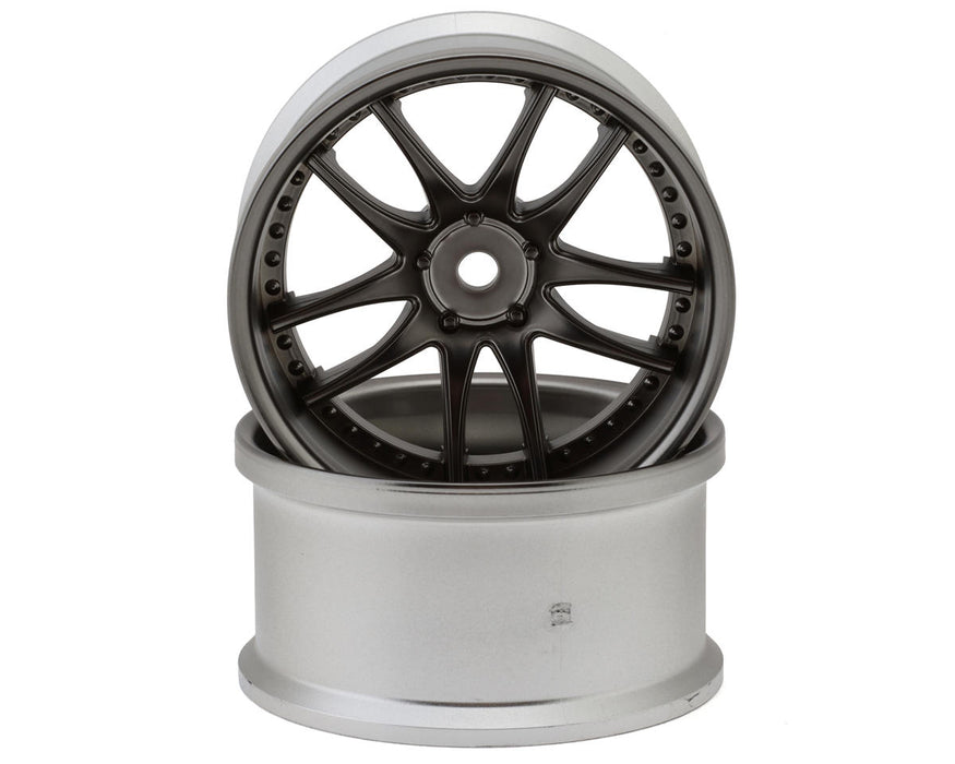 LAB Work Emotion CR3P 1/10 Drift Wheels (Matte Black/Chrome) (2) (8mm Offset)