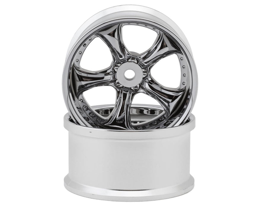 LAB Work Vs KF 1/10 Drift Wheels (Chrome) (2) (6mm Offset)