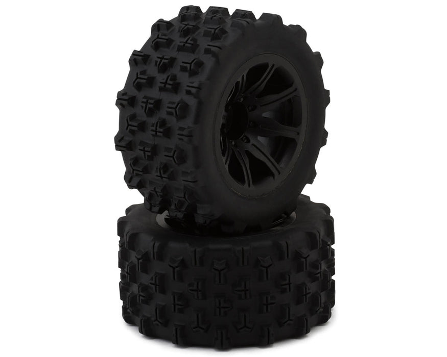 MJX HYPER GO 1.9" 8-Spoke Pre-Mounted Off-Road Tires (Black) (2) (Front/Rear)