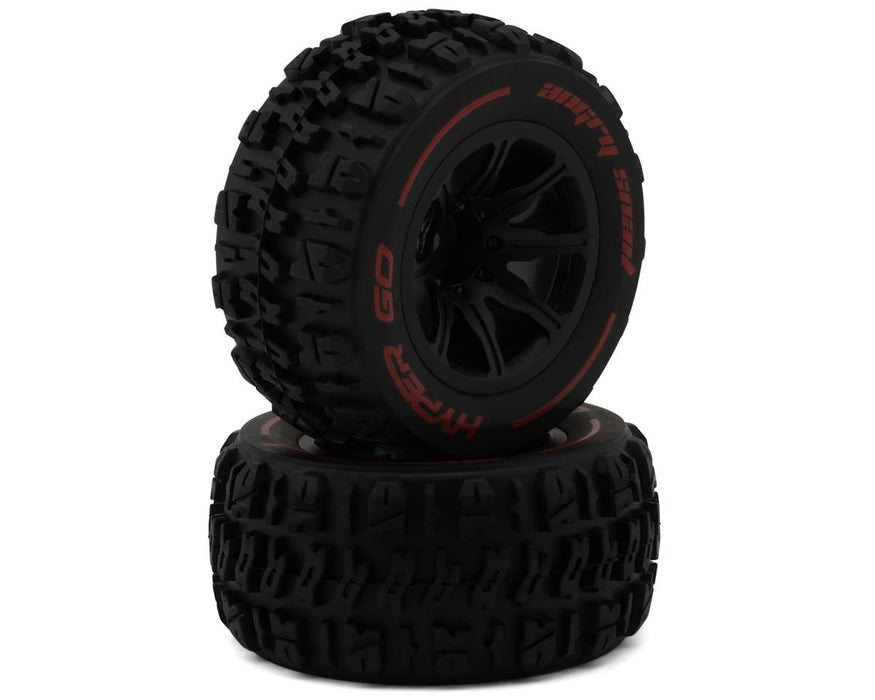 MJX HYPER GO 14210 Angry Snail Pre-Mounted Monster Truck Tires (Black) (2)
