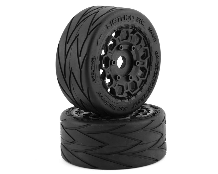 Method RC Velociter Belted Pre-Mount 1/7 Front On-Road Tires (Black) (2)