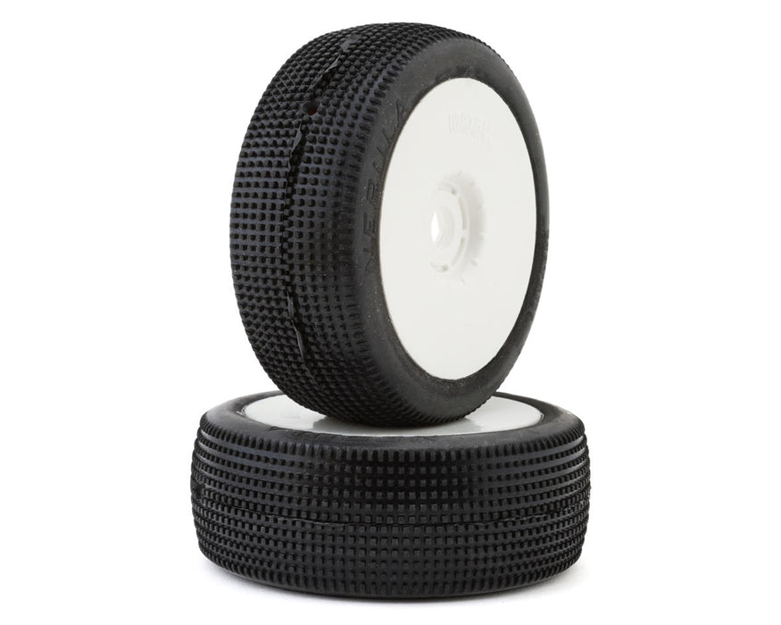 Matrix Nebula 1/8 Pre-Mounted Buggy Tires (White) (2) (Hard)
