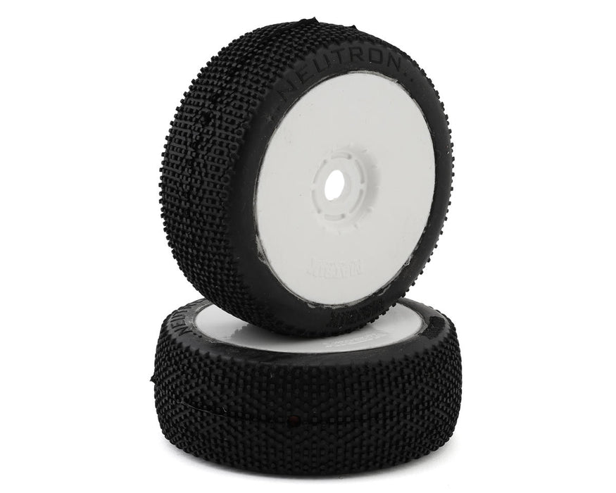 Matrix Neutron 1/8 Off-Road Pre-Mounted Buggy Tires (White) (2) (Clay Medium)