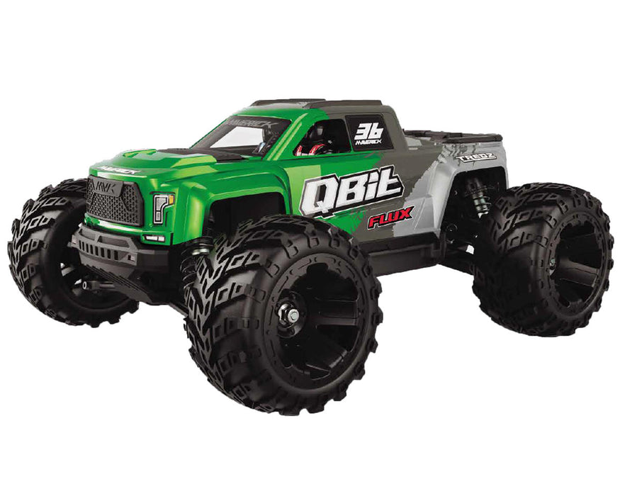 Maverick QBit MT Flux 1/16 4WD RTR Brushless Monster Truck (Green)