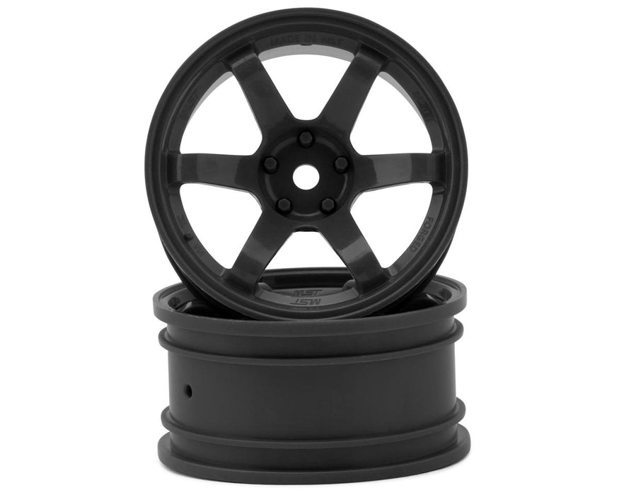 MST TE37 1/10 High Traction Drift Wheels (Gunmetal Grey) (2) (5mm Offset)