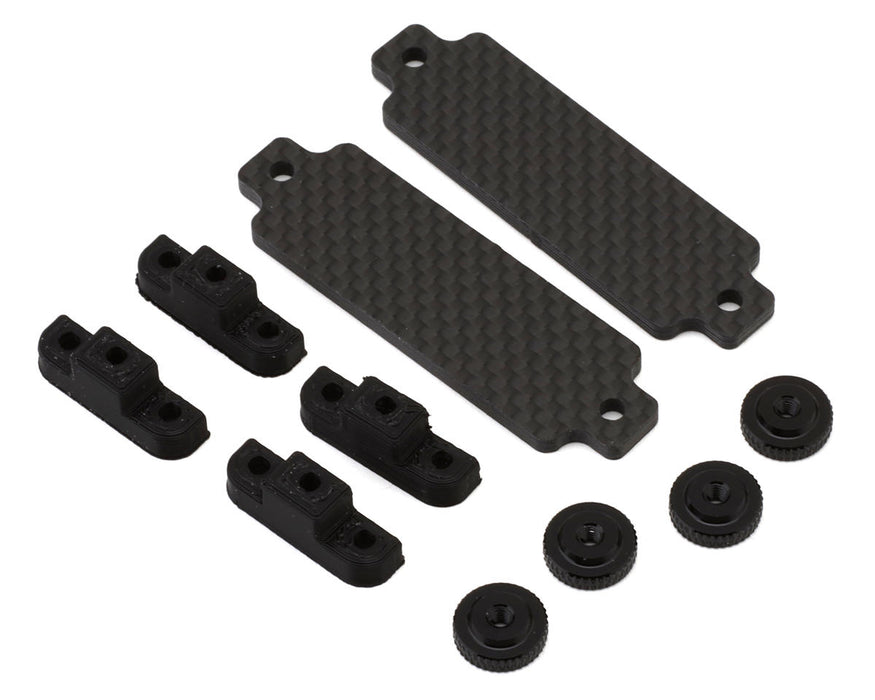 Position 1 RC F8E Carbon Fiber Battery Strap Set (Short Configuration)