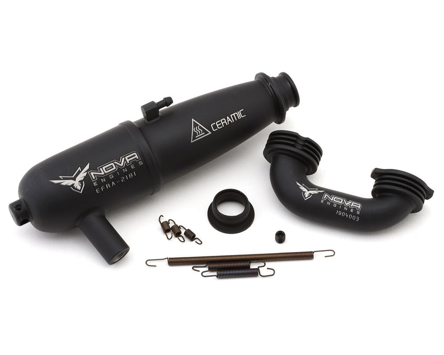 Nova Engines Kombo On-Road Black Ceramic Coated Tuned Pipe w/Conical Manifold