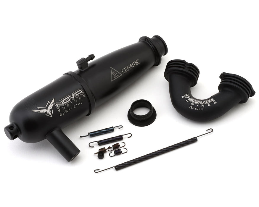 Nova Engines Black Kombo Ceramic Coated .21 On-Road GT Tuned Pipe w/Manifold