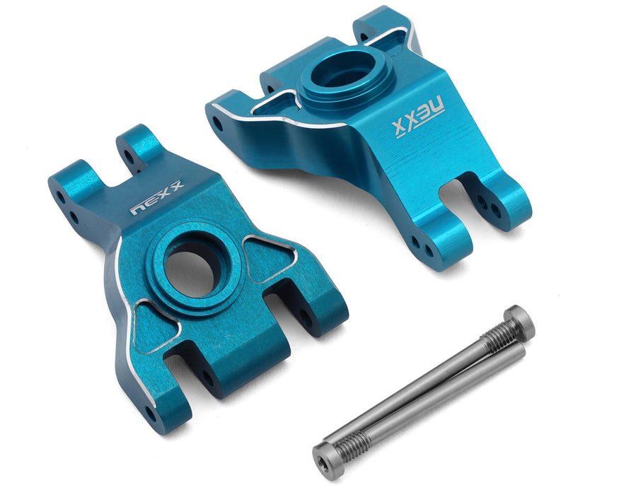 NEXX Racing Aluminum Rear Hub Carriers for Traxxas® 4x4 Jato® (Turquoise) (2)