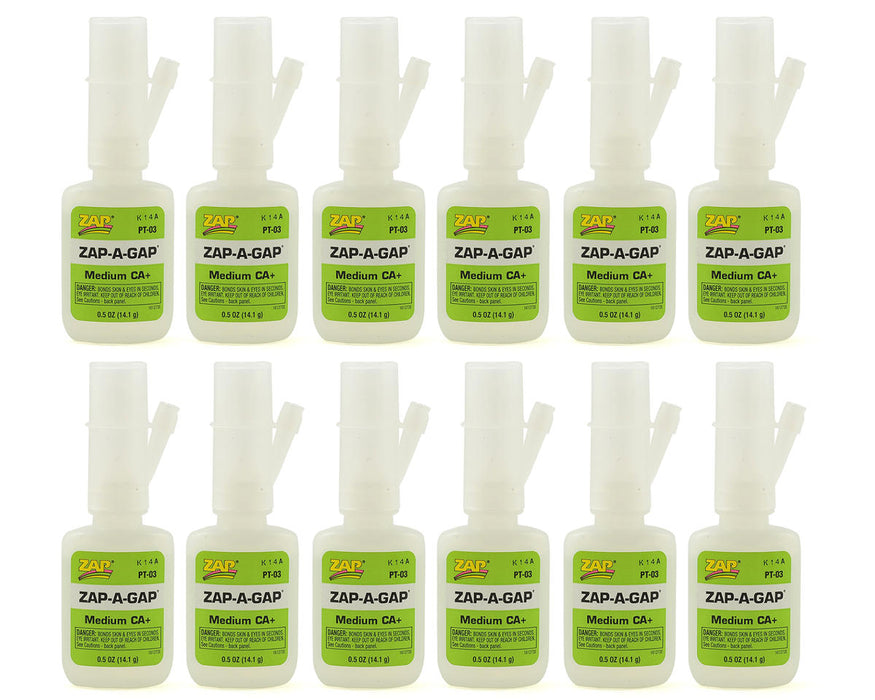 Pacer Technology Zap-A-Gap CA+ Box Set (12) (Medium) (0.5oz)