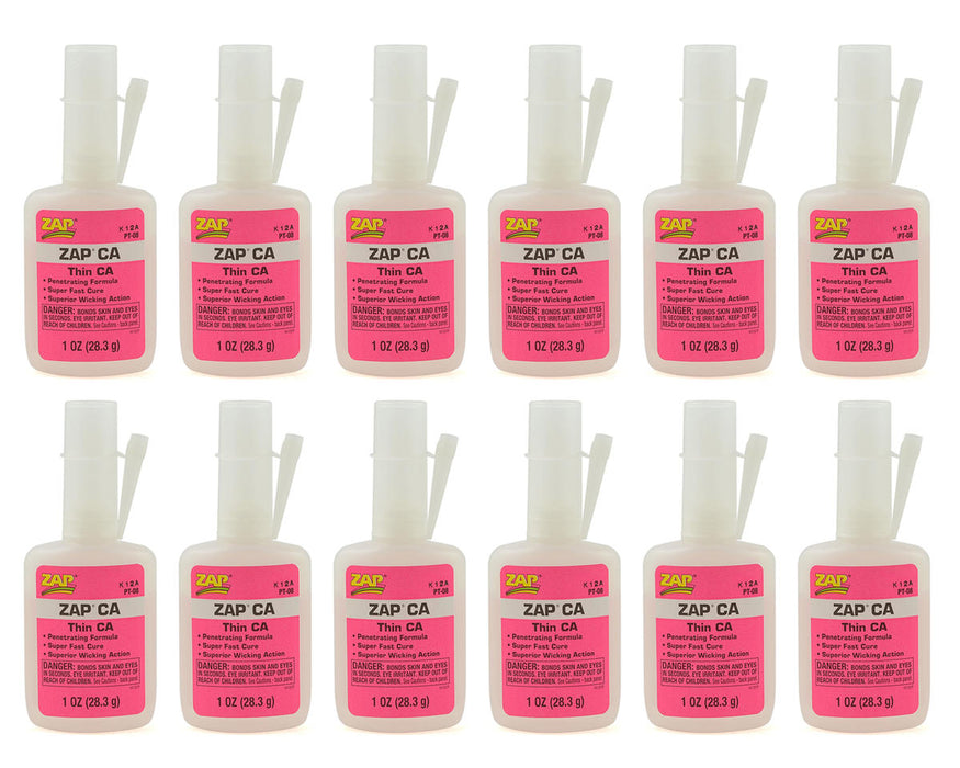 Pacer Technology Zap CA Glue Box Set (12) (Thin) (1oz)