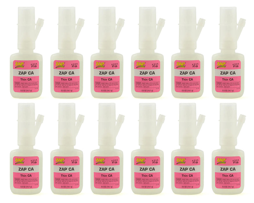Pacer Technology Zap CA Glue Box Set (12) (Thin) (0.5ox)
