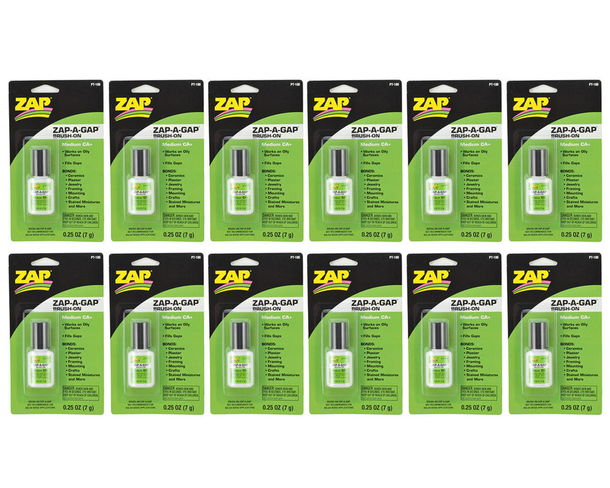 Pacer Technology Zap-A-Gap CA+ Brush-On Box Set (12) (Medium) (0.25oz)