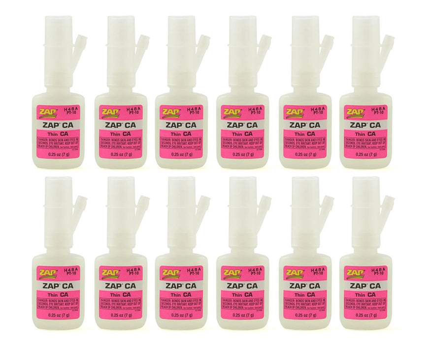 Pacer Technology Zap CA Glue Box Set (12) (Thin) (0.25oz)