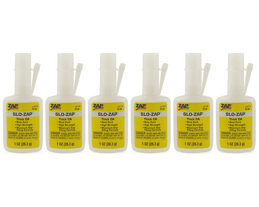 Pacer Technology Slo-Zap CA Glue Box Set (6) (Thick) (1oz)
