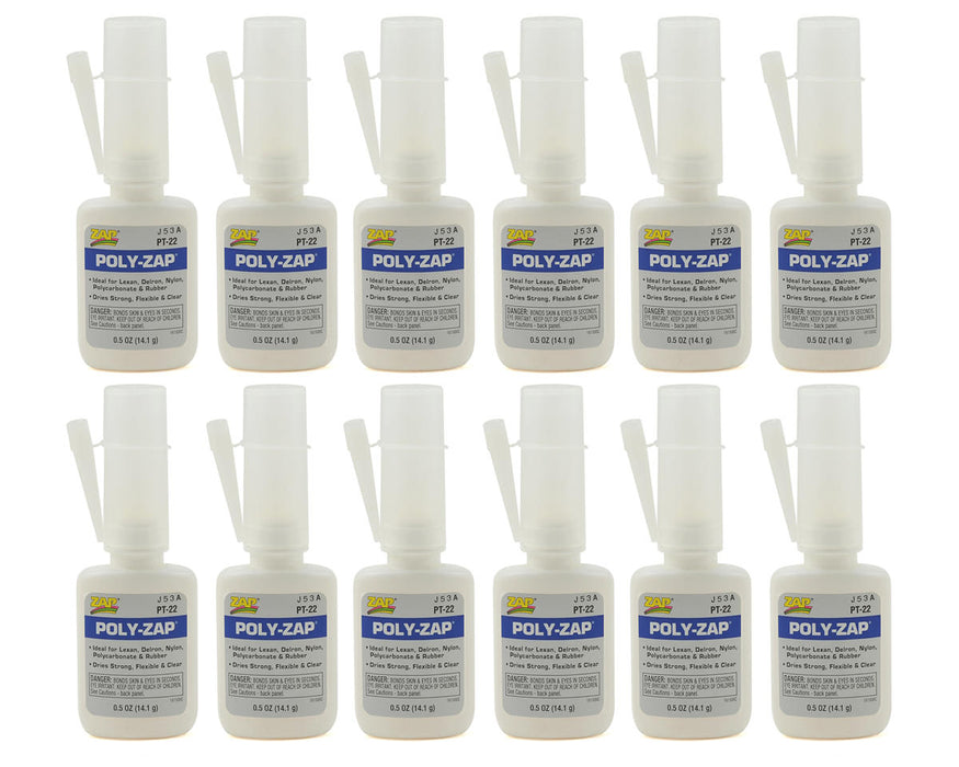 Pacer Technology Poly-Zap CA Glue Box Set (12) (Medium) (0.5oz)