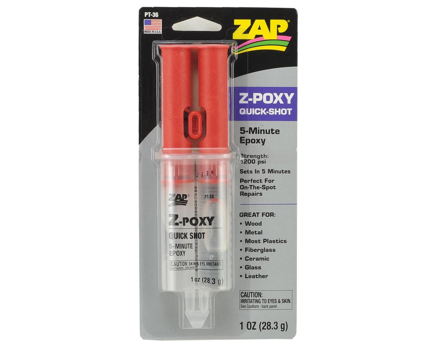 Pacer Technology Zap Z-Poxy 5-Minute 2-Part Epoxy Syringe (1oz)