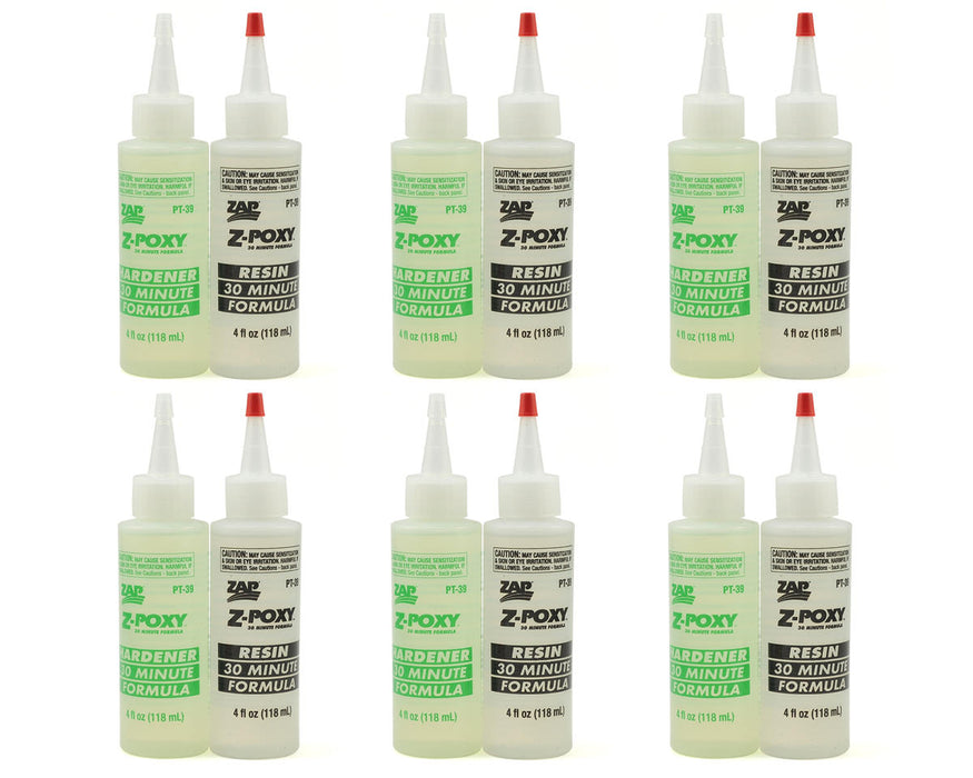 Pacer Technology Zap Z-Poxy 30-Minute 2-Part Epoxy Box Set (6) (8oz)