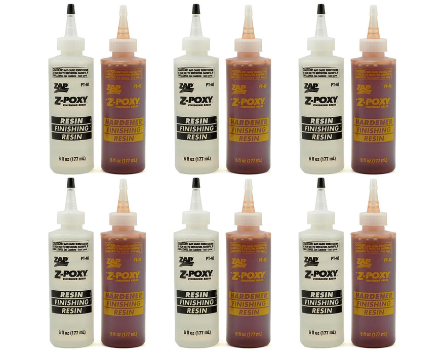 Pacer Technology Zap Z-poxy 2-Part Finishing Resin Box Set (6) (12oz)