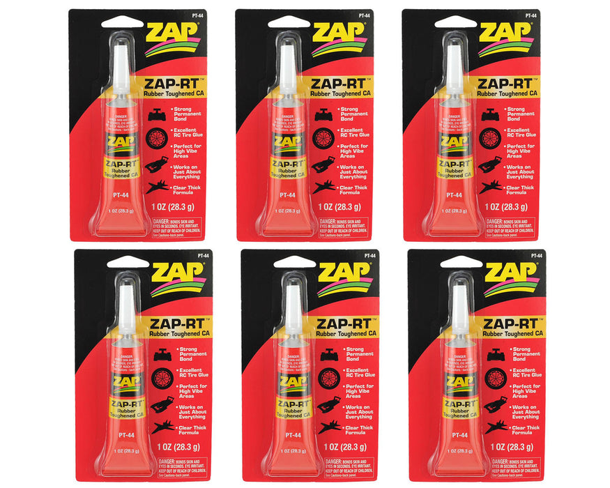 Pacer Technology ZAP-RT Rubber Toughened CA Glue Box Set (6) (1oz)