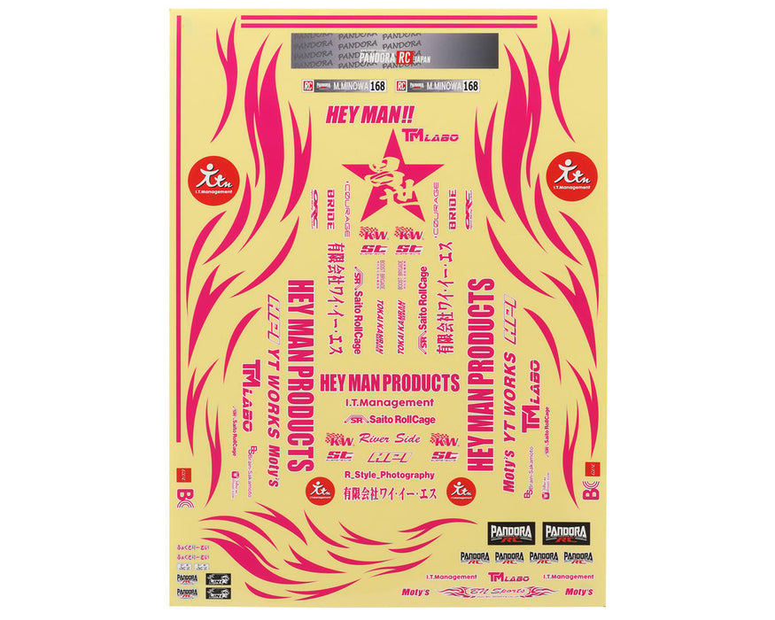 Pandora RC 1/10 Scale Decal Sheet (Masayo Minowa SPEC) (420x300mm)