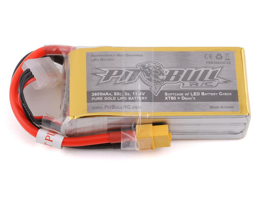Pit Bull Tires Pure Gold 3S 50C Softcase Shorty LiPo Battery (11.4V/3600mAh)