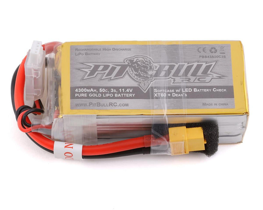 Pit Bull Tires Pure Gold 3S 50C Softcase Shorty LiPo Battery (11.4V/4300mAh)