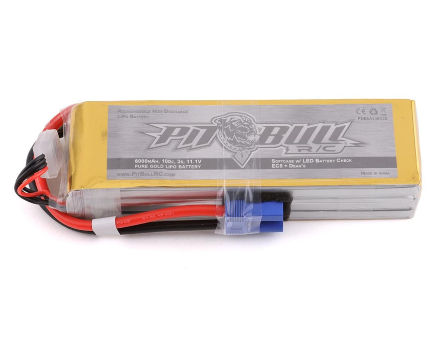 Pit Bull Tires Pure Gold 3S 100C Softcase LiPo Battery (11.1V/6000mAh)