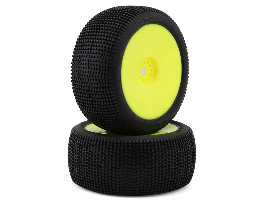 Pro-Motion Spitfire 1/8 Truggy Pre-Mount Tires (Yellow) (2) (Super Soft)