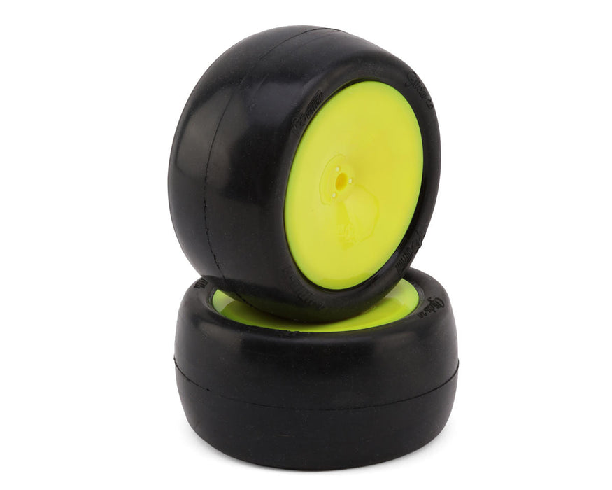 Pro-Motion Slicks 2.2'' Rear 1/10 Buggy Pre-Mount Tires V2 (Yellow) (2)