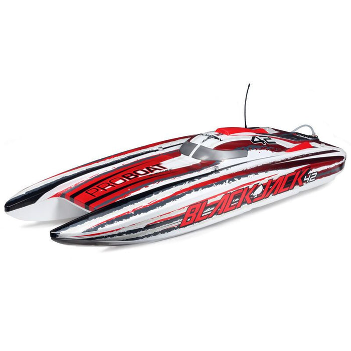 Pro Boat Blackjack 42-inch Brushless 8S Cat RTR - White/Red