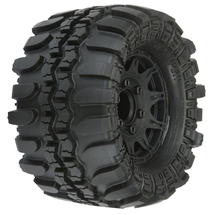 Pro-Line Super Swamper 2.8" Tires on Black Rem. Hex Whls(2)