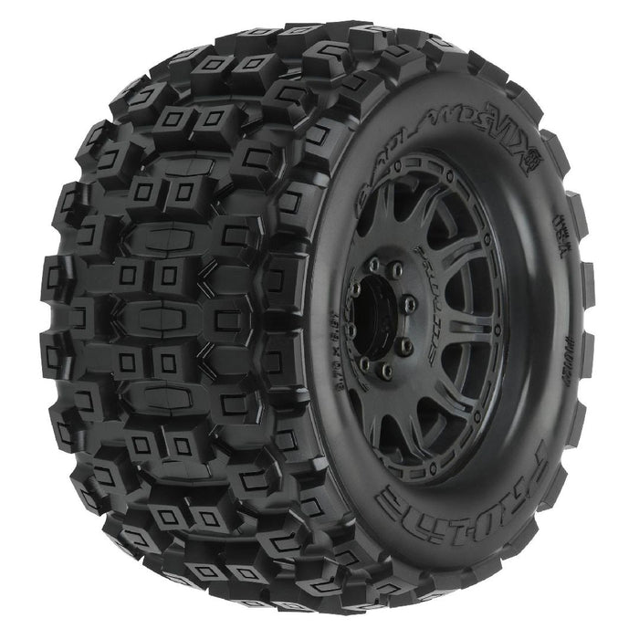 Pro-Line Badlands 3.8" Tires on Black w/ Removable Hex (2)