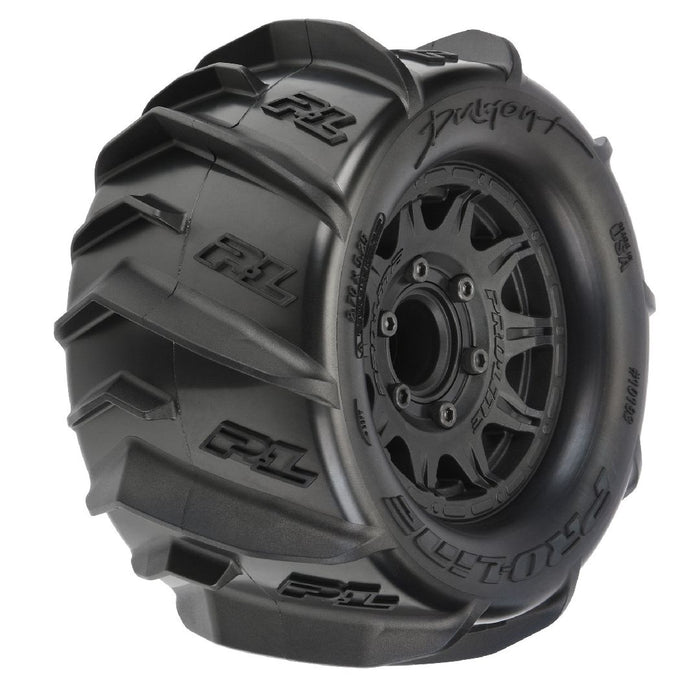 Pro-Line Dumont 2.8" Paddle Tires on Black Rem Hex Wheels (2)