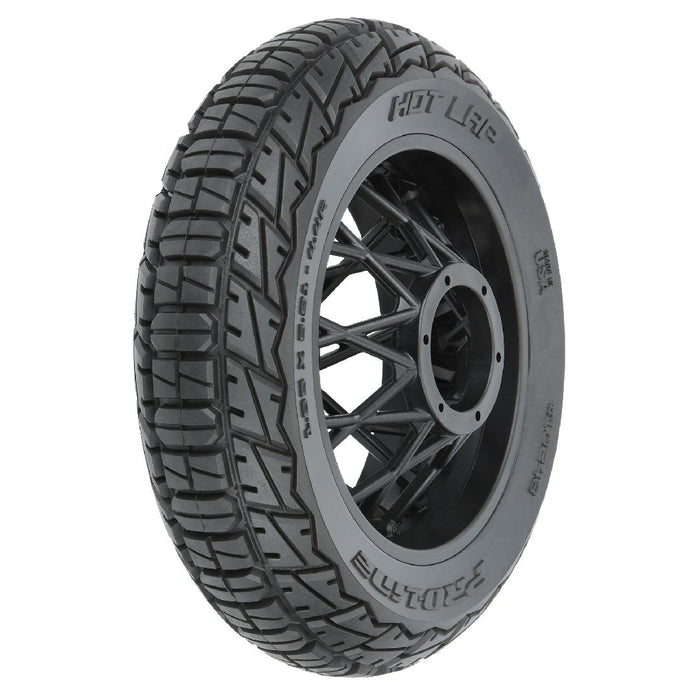 Pro-Line Hot Lap Motorcycle Rear Tire on Black Supermoto Wheel