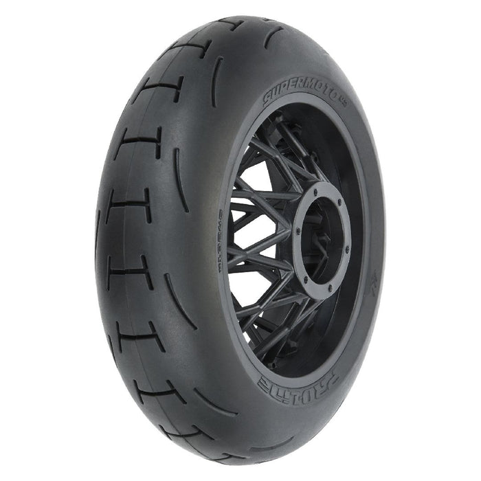Pro-Line Supermoto V2 S3 Rear Tire on Black Supermoto Wheel
